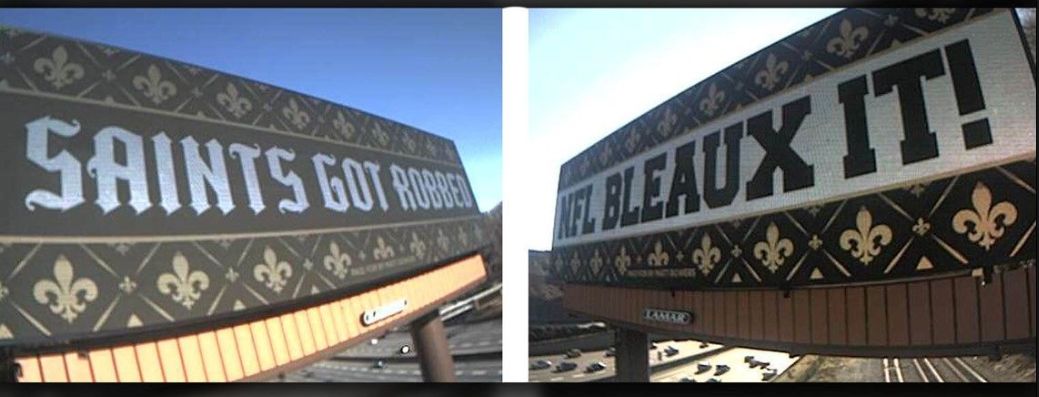 Fan Turns to Atlanta Billboards after “Saints Got Robbed”